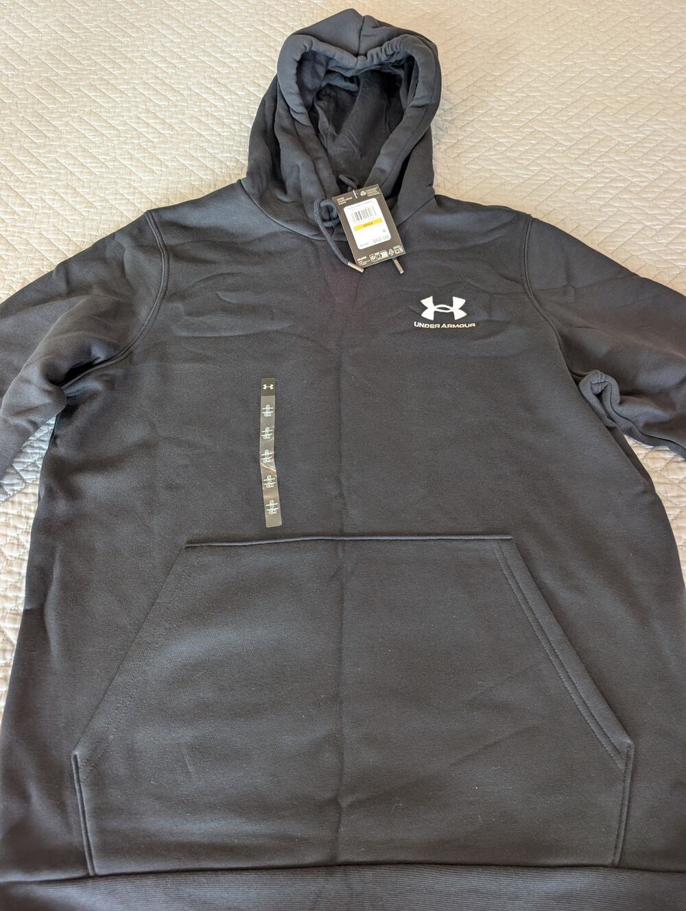 NWT Under Armour Sweatshirt Men's Small Black Icon Fleece Hoodie (0922)